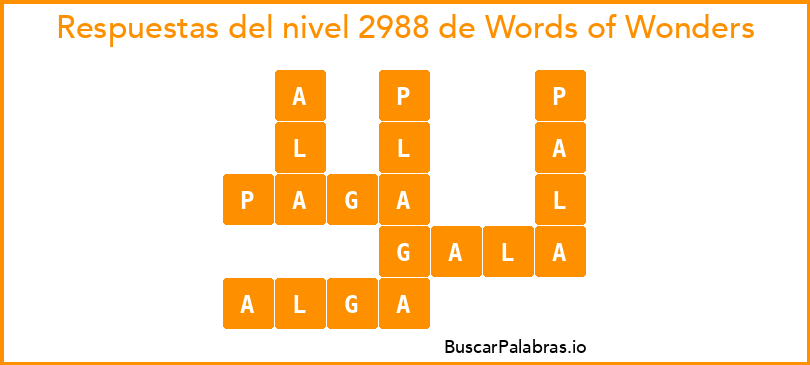 WOW Nivel 2988 Respuestas | BuscarPalabras.io